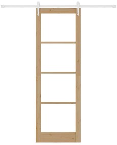 Porta Deslizante vidaXL com Conjunto de Hardware 78x232 cm Madeira Sól