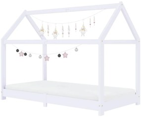 Estrutura de cama para crianças 70x140 cm pinho maciço branco