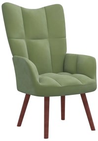 Cadeira de descanso veludo verde-claro