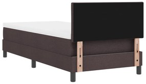 Cama com Caixa de Springs com Colchão Castanho Escuro 90x200 cm Tecido