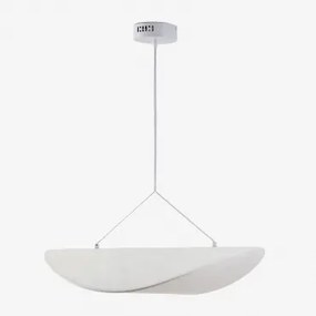 Candeeiro De Teto Led Em Tecido Zelvon Branco & Ø60 Cm - Sklum