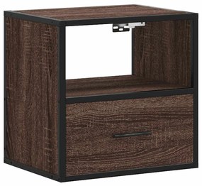 Mesas de cabeceira parede 2pcs 40x31x39,5 cm carvalho castanho