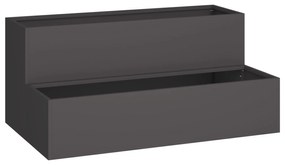 Vaso de Jardim - 2 Camadas Preto em Aço, 100x60x45 cm