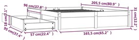 Estrutura de cama com gavetas 160x200 cm
