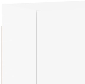 6 pcs móveis de parede p/ TV derivados de madeira branco