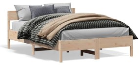 Estrutura de cama c/ cabeceira 150x200 cm pinho maciço
