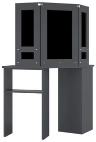 Toucador de canto com LED 111x54x141,5 cm cinzento