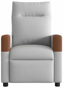 Poltrona massagens reclinável elétrica tecido cinzento-nublado