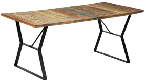 Mesa de jantar 180x90x76 cm madeira recuperada maciça
