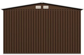 Abrigo de jardim 57x205x178 cm aço castanho
