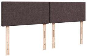 Cama com molas/colchão 200x200 cm tecido castanho-escuro