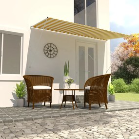 vidaXL Toldo retrátil 400x150 cm amarelo e branco