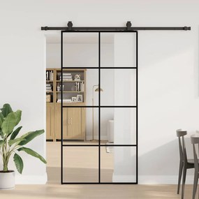Porta desliz. c/ conj. ferragens 102,5x205cm vidro ESG preto