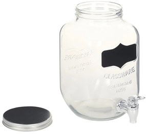 Dispensadores de bebidas 2 pcs com suporte 2 x 4 L vidro