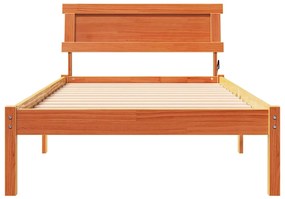 Estrutura da Cama Castanho-mel 90 x 190 cm Madeira de Pinheiro