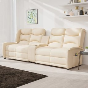 vidaXL Poltrona massagem 4 lug. reclinável c/ suporte copo creme