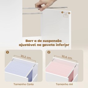 Móvel para Impressora com Rodas Móvel para Escritório com Prateleiras Abertas e Gaveta 80x40x65,5 cm Branco