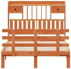 Cama com estante sem colchão 135x190 cm pinho maciço
