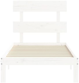 Cama sem colchão 100x200 cm madeira de pinho maciça branco