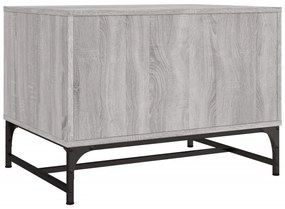 Mesa de centro c/ portas de vidro 68,5x50x50 cm cinza sonoma