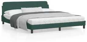 vidaXL Estrutura de cama sem colchão 180x200 cm veludo verde-escuro