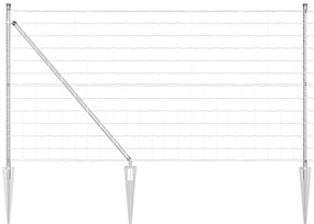 Cerca Euro com 7 postes em espeto, 0,8x10 m em aço galvanizado