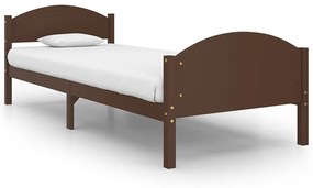 Estrutura de cama 90x200 cm pinho maciço castanho-escuro