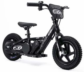 Bicicleta eléctrica para crianças RIRIBIKE RTX3 24V (12"), bateria de lítio, motor de 100W, travão de disco, assento ajustável em PU macio Preta