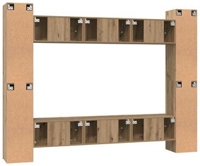 Conjunto de móvel de TV 10 pcs carvalho artisiano