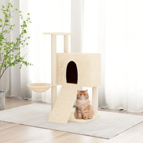 vidaXL Árvore para gatos c/ postes arranhadores sisal 96 cm cor creme