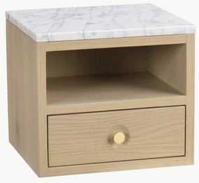 Mesa de cabeceira de parede com tampo em mármore Whitmore
