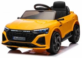 Carro elétrico para Crianças 12V Audi SQ8 Rodas de espuma EVA, Assento Couro ecológico Amarelo