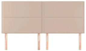 Cabeceira cama 4 pcs couro artificial 90x5x78/88 cm cappuccino