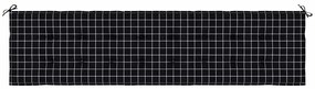 Almofadão p/ banco jardim 200x50x4cm tecido padrão xadrez preto