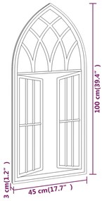 Espelho de jardim p/ uso exterior ferro 100x45 cm cor de areia