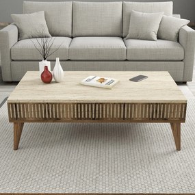 Mesa de Centro Milan – Nogueira Travertino – 105x35x60 cm