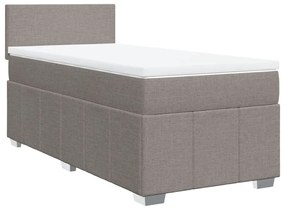 Cama com molas/colchão 90x190 cm tecido castanho-acinzentado