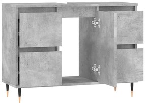 Móvel casa de banho 80x33x60 cm derivados madeira cinza cimento