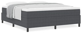 Cama Box com colchão cinza escuro, tamanho Super King, feita de tecido