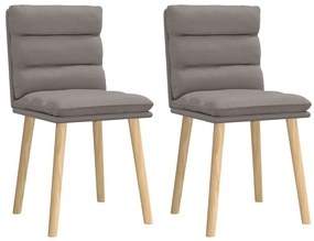 Cadeiras de jantar 2 pcs tecido cinzento-acastanhado