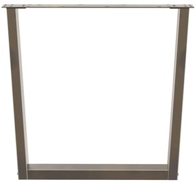 Pés para mesa de jantar em formato de V, 3 peças, aço natural, 90x(72-