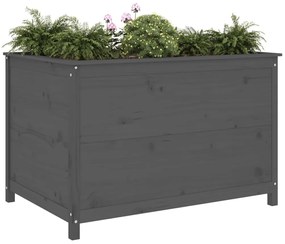 Canteiro elevado de jardim 119,5x82,5x78 cm pinho maciço cinza
