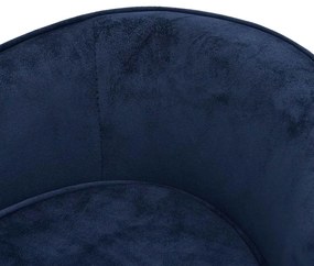 Sofá para cães 69x49x40 cm pelúcia e couro artificial azul