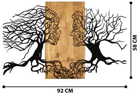 Acessório Decorativo de Parede Tutku – Preto e Nogueira – 92 x 58 cm