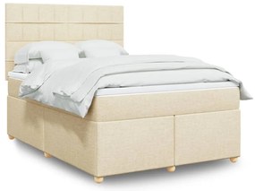 Cama com molas/colchão 140x200 cm tecido cor creme