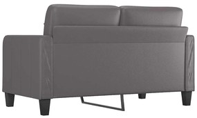Sofá de 2 lugares 140 cm couro artificial cinza