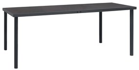 vidaXL Mesa de jantar para jardim 190x90x74 cm aço antracite