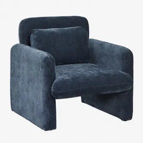 Poltrona Jeison Em Chenille Chenille Azul Índigo - Sklum