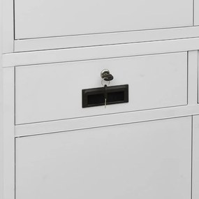 Armário de escritório 90x40x180 cm aço cinzento-claro