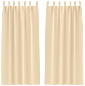 Cortinas com cortinas 2 pcs Creme 260 x 140 cm Poliéster